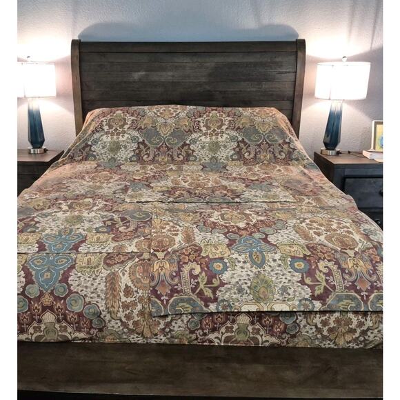 New Pottery Barn Angelian Ikat Reversible King Duvet Cover 3 Standard Shams - Picture 3 of 13